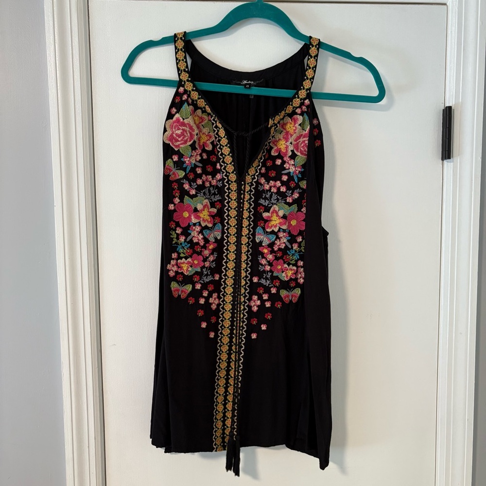 Andree Black Embellished Sleeveless Tank Top